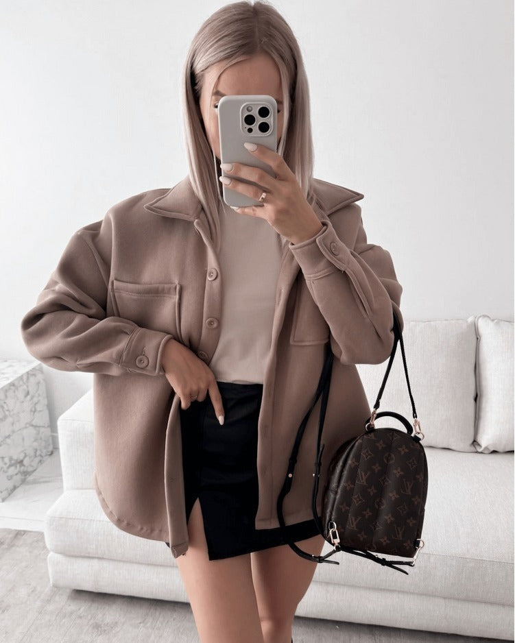 Damen Lässige Overshirtjacke mit praktischen Taschen Drune
