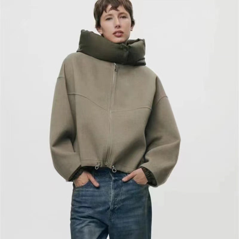 Damen modische Übergangsjacke mit kuscheliger Innenseite und verstellbarem Saum Drune