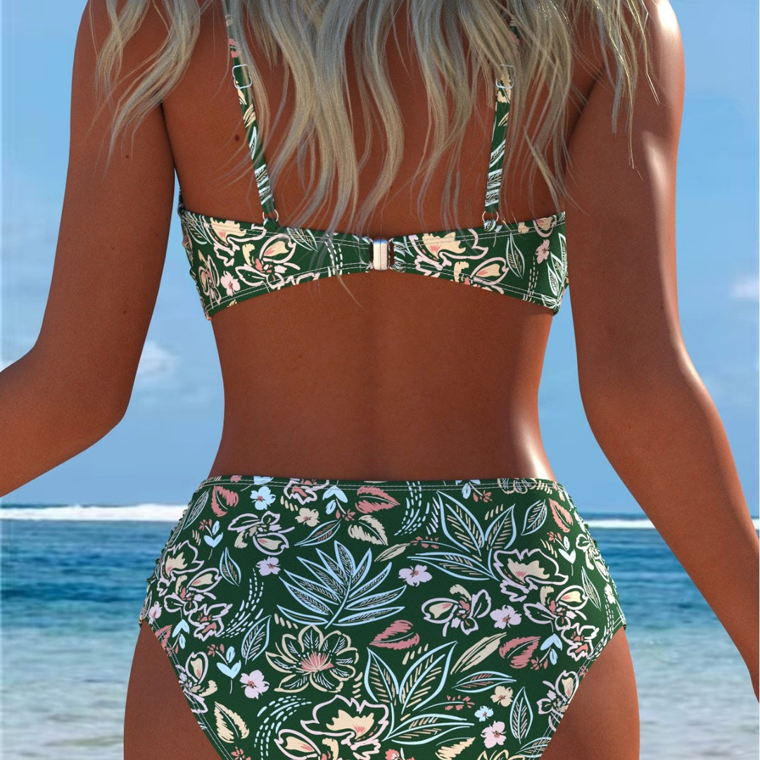 Damen Bikini-Set mit elegantem Balconette-Oberteil und hochgeschnittenen Badeshorts Drune