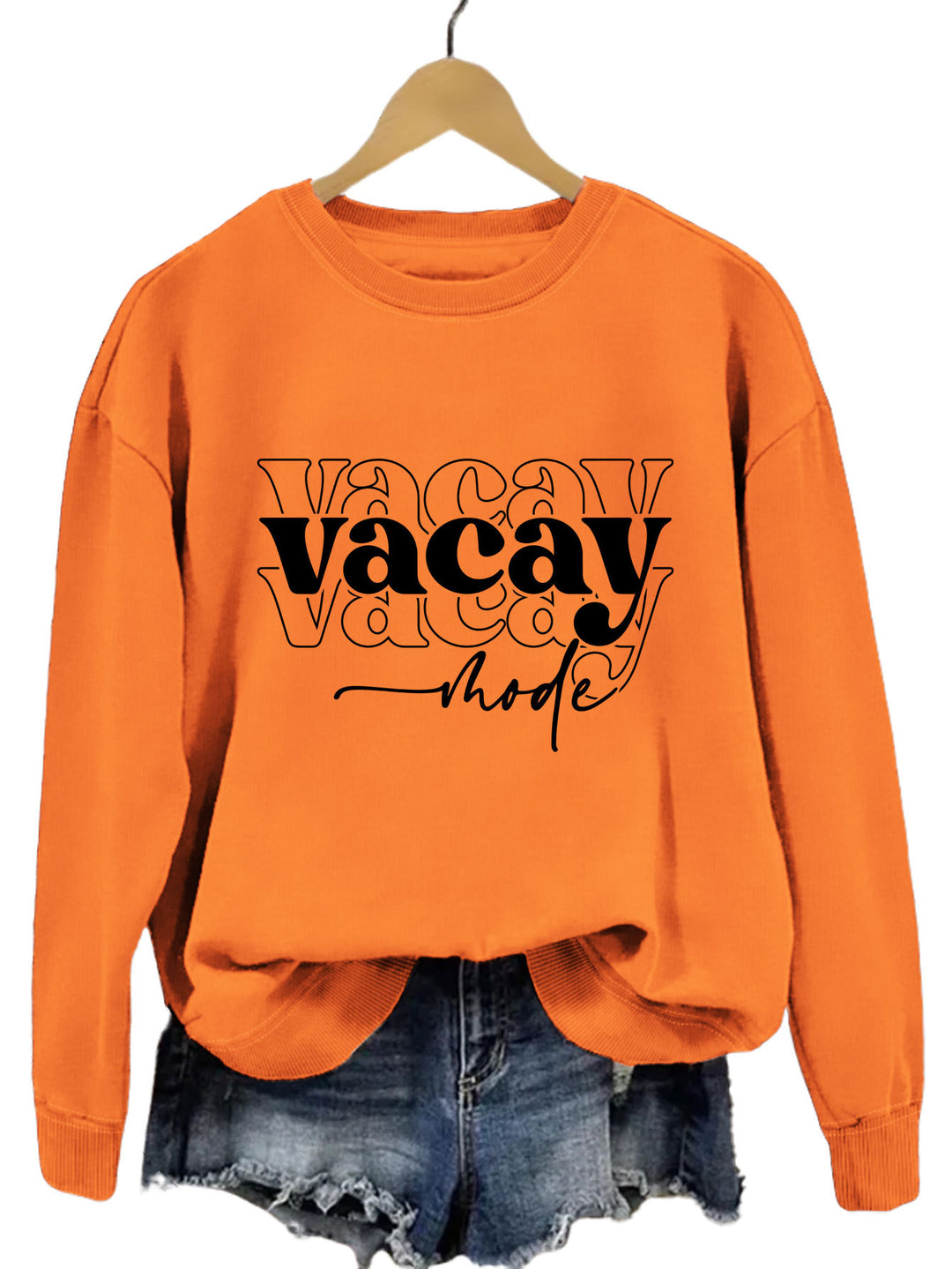 Damen Sweatshirt mit lässigem Schriftzug und entspannter Passform Drune
