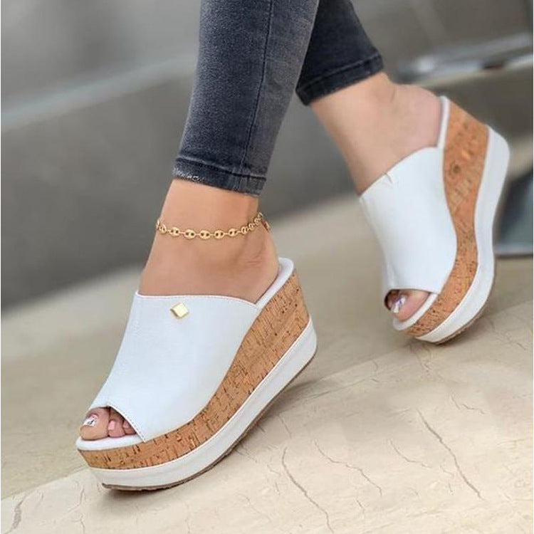 Damen Wedge-Sandalen mit eleganter Korksohle und anpassbarem Obermaterial Drune