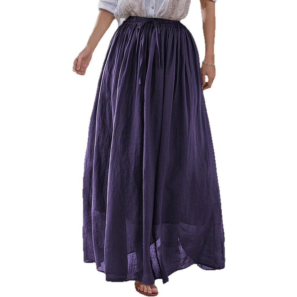 Damen Eleganter Maxirock mit fließendem Schnitt und praktischen Bindebändern Drune