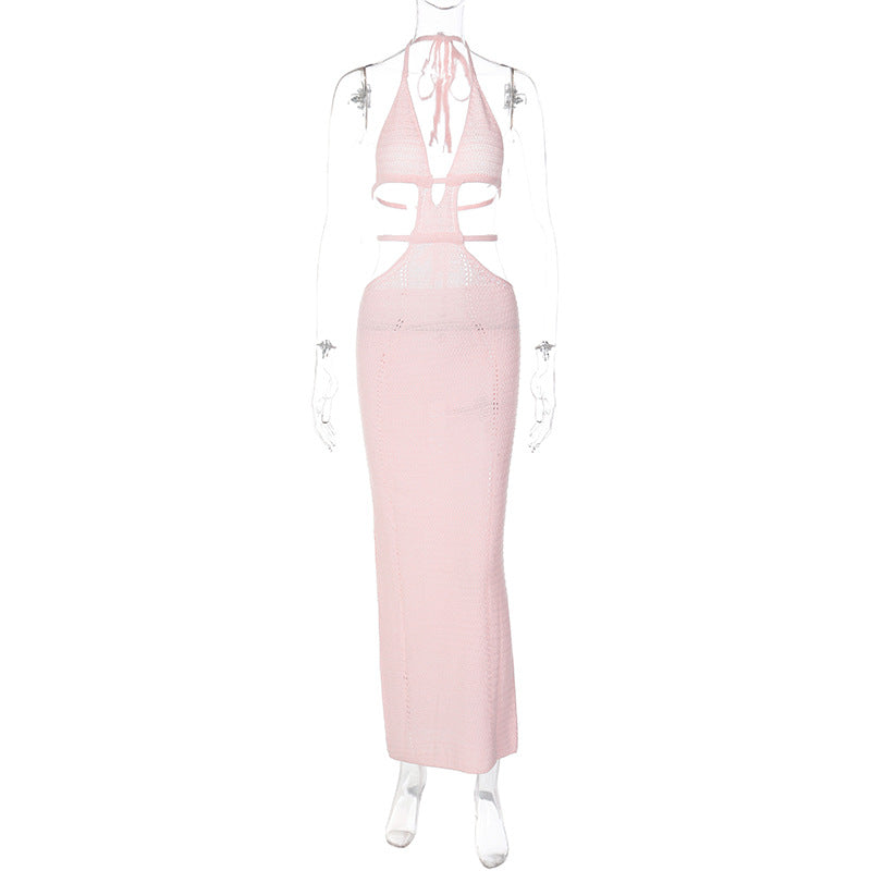 Damen Strick-Tankkleid mit cut-out Details und länglichem Schnitt Drune