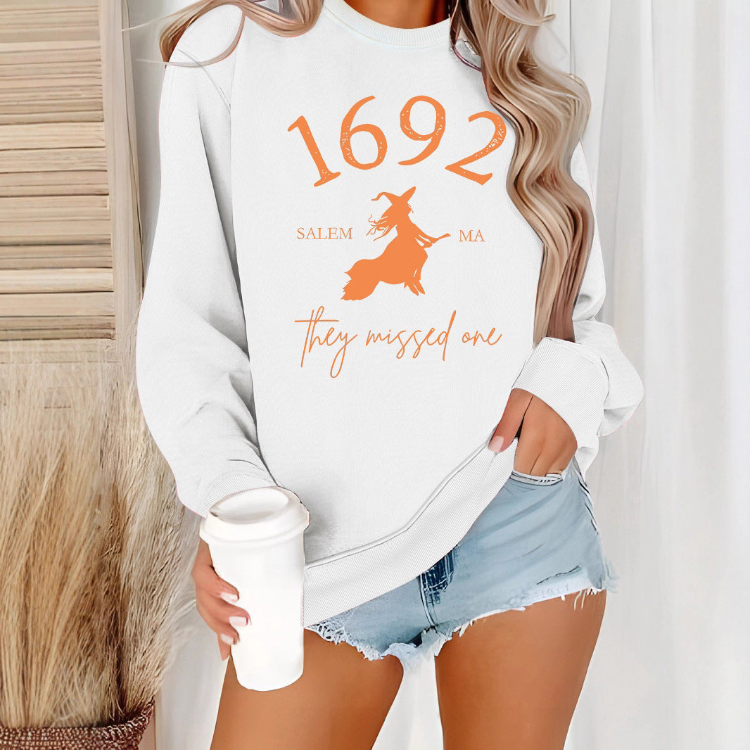 Damen Sweatshirt mit kreativem Witch-Motiv und gemütlichem Schnitt Drune