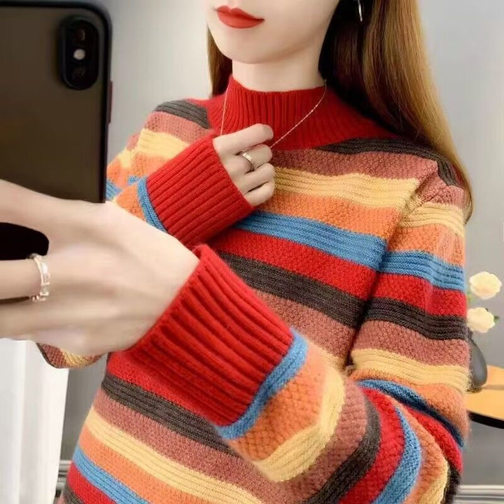 Damen Gemütlicher und stylischer Pullover mit Strukturmuster Drune