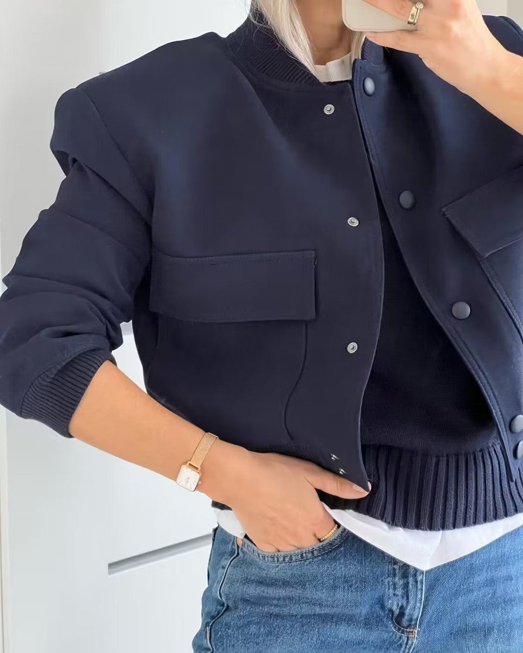 Drune | Bomberjacke - Minimalistisches Design - Leichte Schicht - Streetwear-Essential