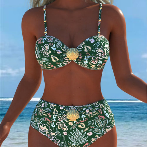 Damen Bikini-Set mit elegantem Balconette-Oberteil und hochgeschnittenen Badeshorts Drune