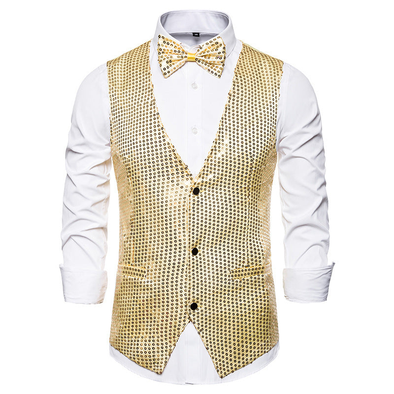 Herren stilvolle Pailletten-Weste Drune
