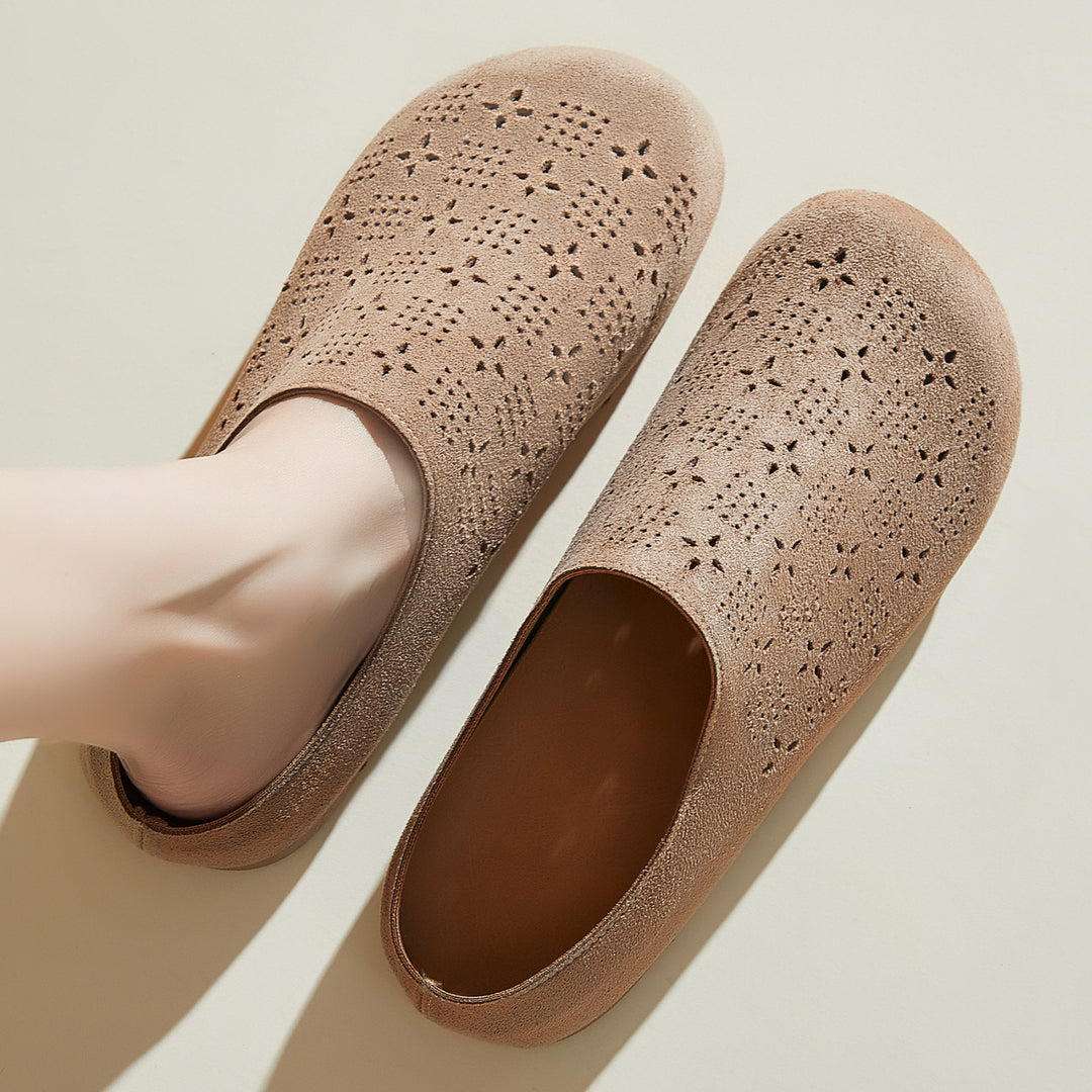 Damen nan Komfort-Mule mit Laserperforation und geformtem Memory-Fußbett Drune
