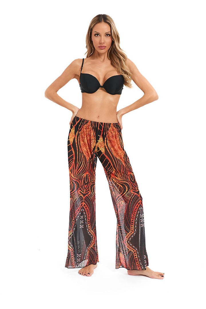 Damen Leggings aus luftiger, transparenter Stoffqualität mit exotischem Muster Drune