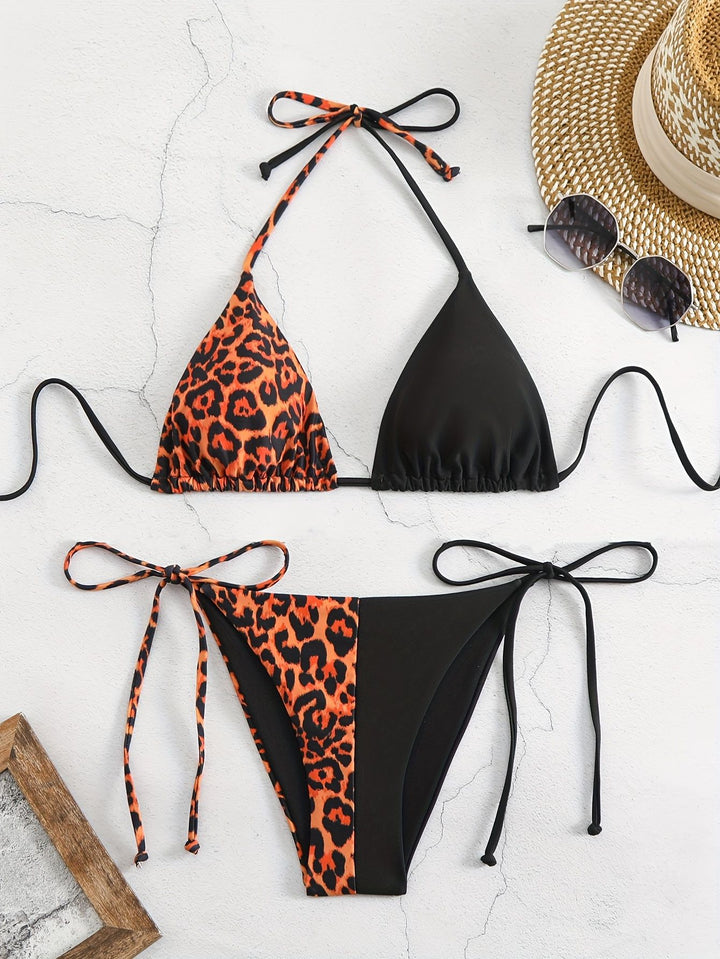 Damen Dreieck-Bikini mit raffiniertem Tiermuster Drune
