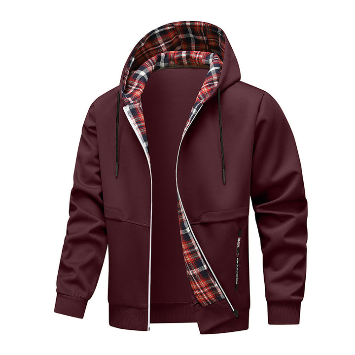 Herren sportliche Hybridjacke mit innenliegenden Karomuster Drune