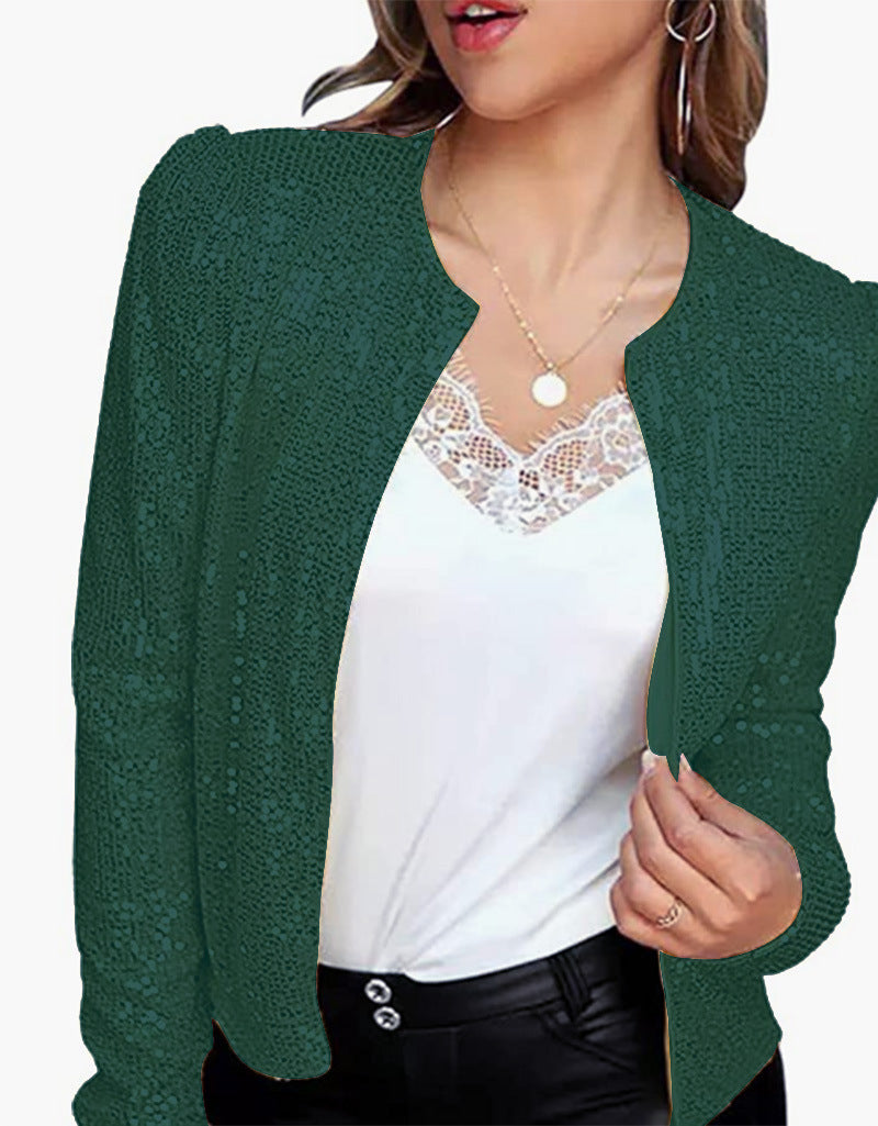 Damen Glamouröser Paillettenjacke mit schimmerndem Effekt und figurbetontem Schnitt Drune