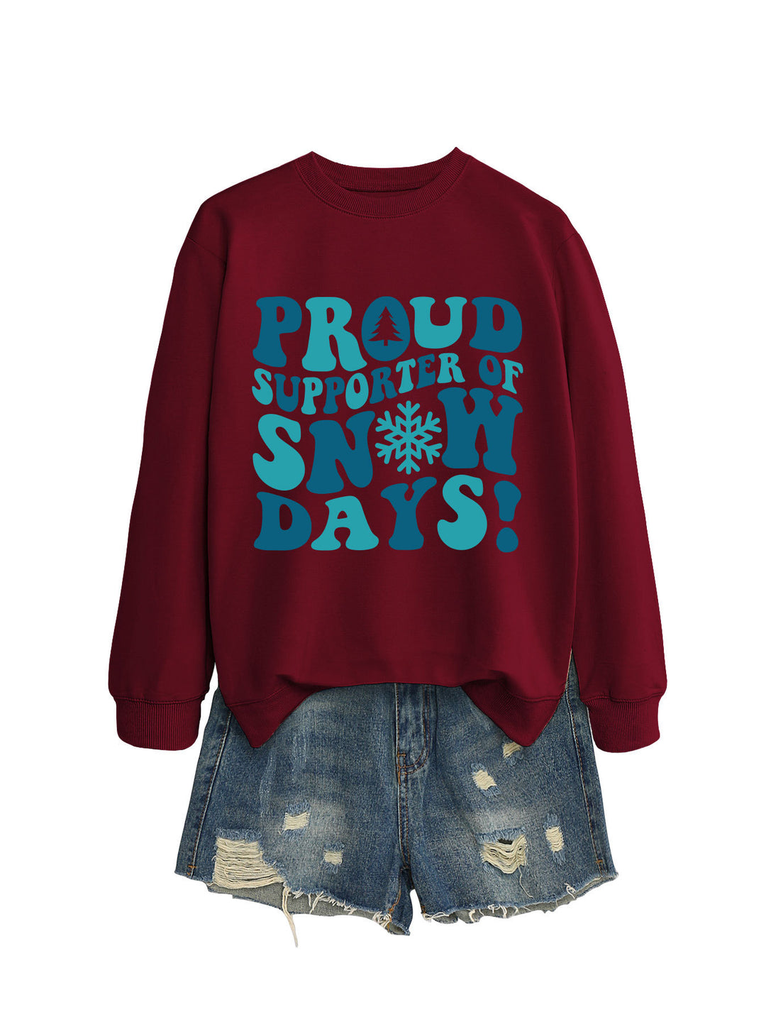 Damen Sweatshirt mit kreativem Aufdruck und lässigem Schnitt Drune