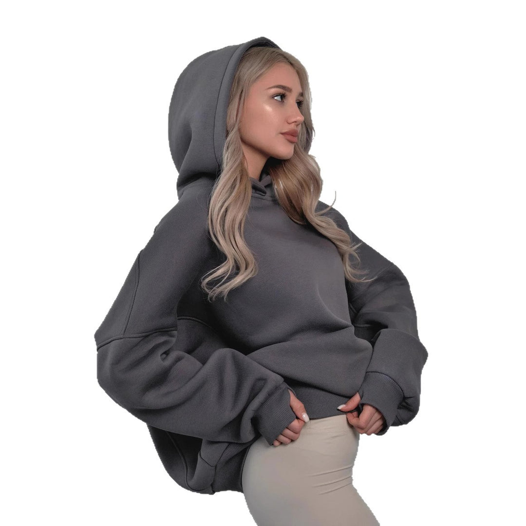 Damen oversized Kapuzenpullover mit Drop-Shoulder-Schnitt Drune