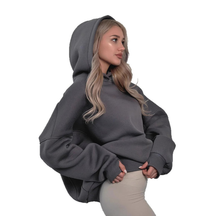Damen oversized Kapuzenpullover mit Drop-Shoulder-Schnitt Drune