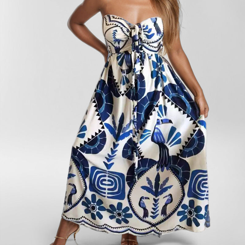 Damen Maxikleid mit verspieltem Muster Drune