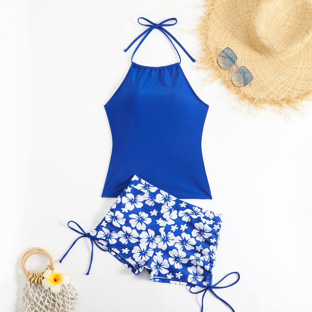 Damen Sportlicher Badeset mit modischen Blumenmuster Drune
