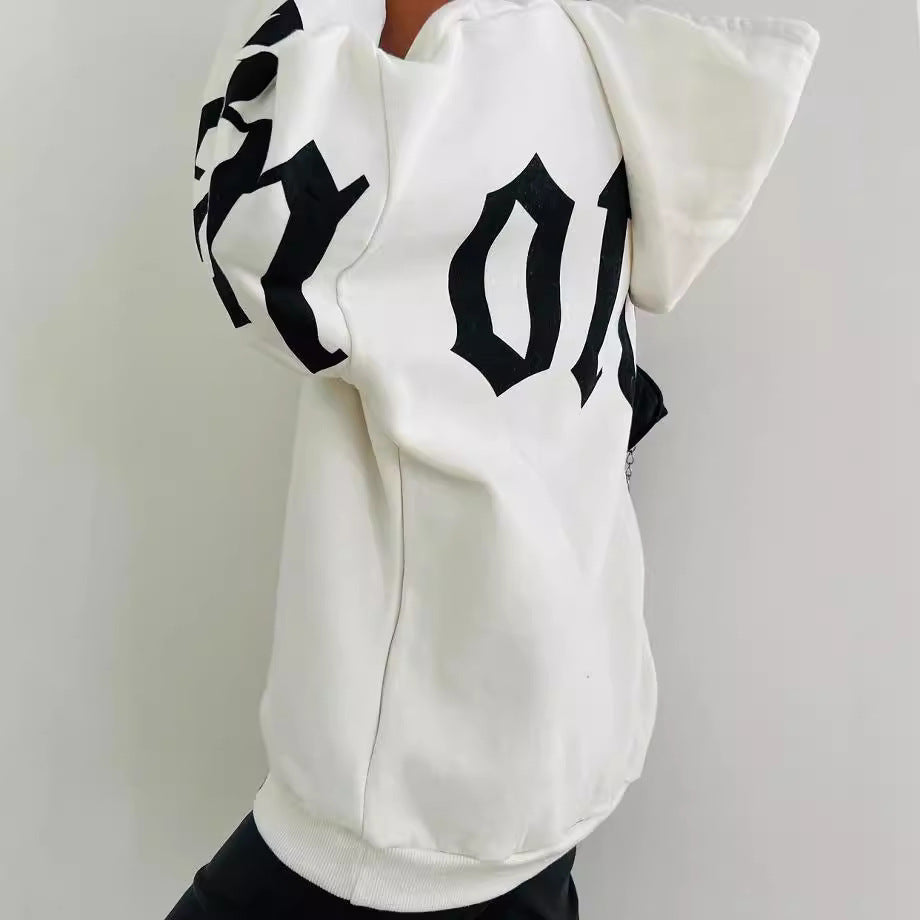 Damen Oversized Kapuzenpullover mit grafischem Print Drune