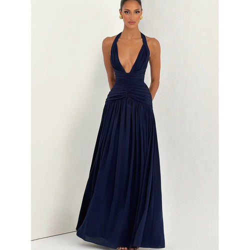 Damen Maxikleid mit raffiniertem Wickeldesign und elegantem Taillenbund Drune