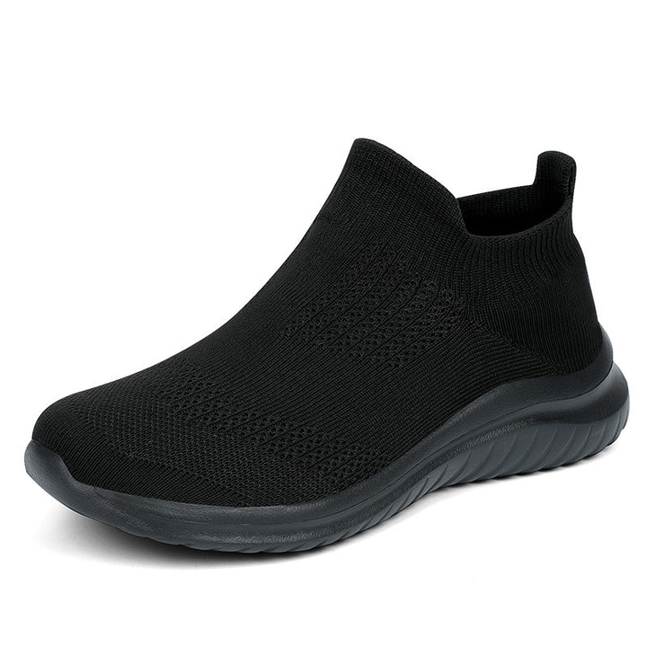 Unisex nan atmungsaktiver Strickslipper Sockenschuh mit elastischem Schaft und stoßdämpfender Sohle Drune