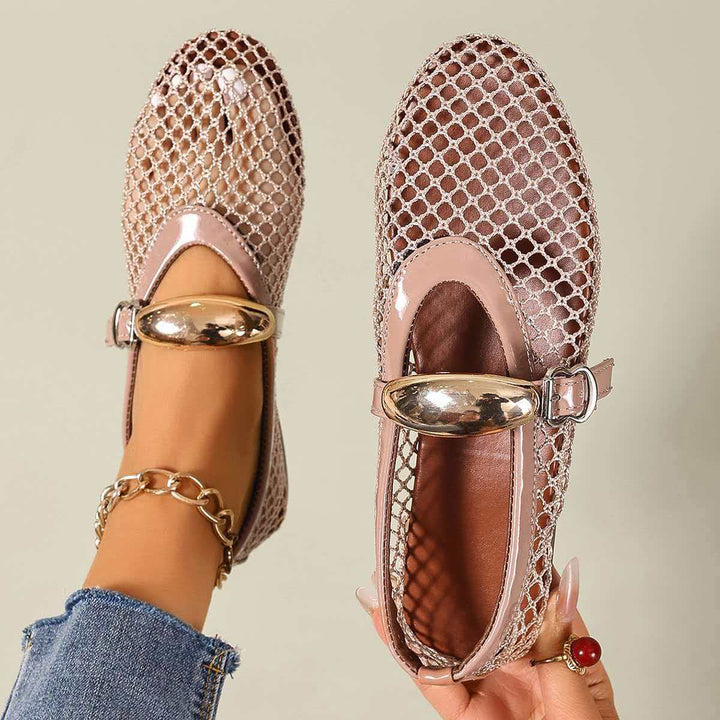 Damen stilvolle Netzschuhe mit modischem Riemen Drune