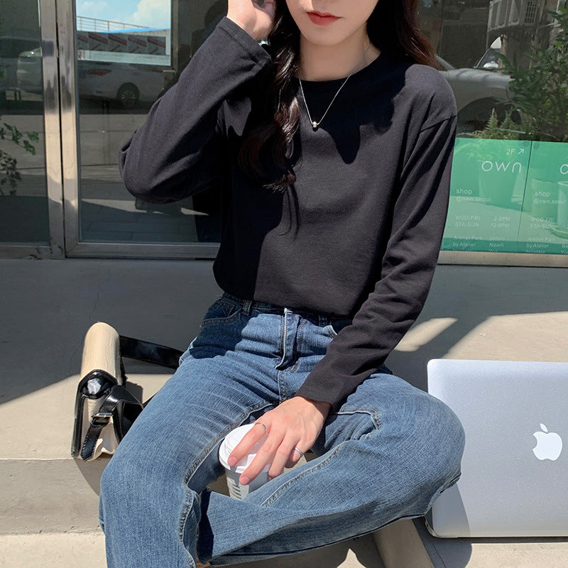 Damen Langarmshirt mit klassischem Rundhalsausschnitt Drune