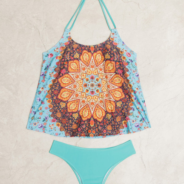 Damen Tankini-Set mit modischem Muster und lässigem Schnitt Drune