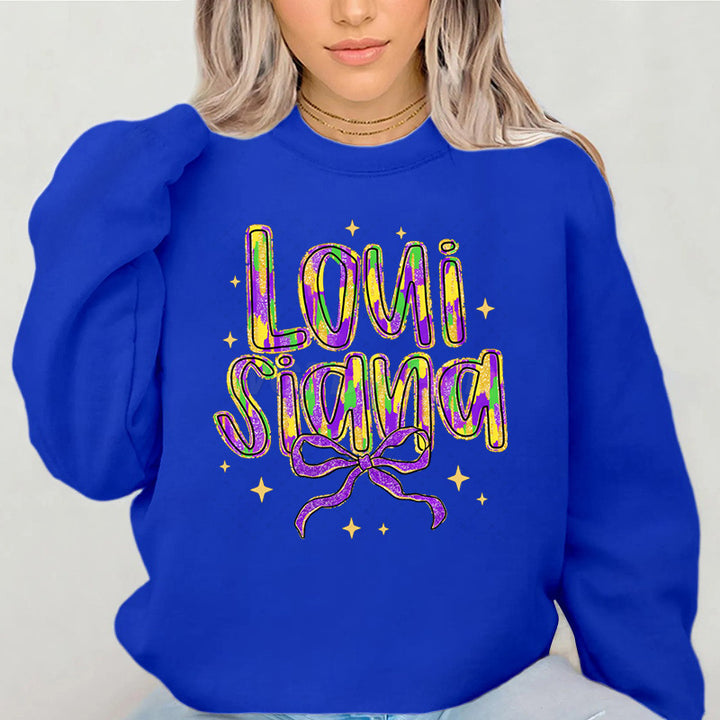 Damen Sweatshirt mit kreativem Schriftzug und weichem Innenfutter Drune