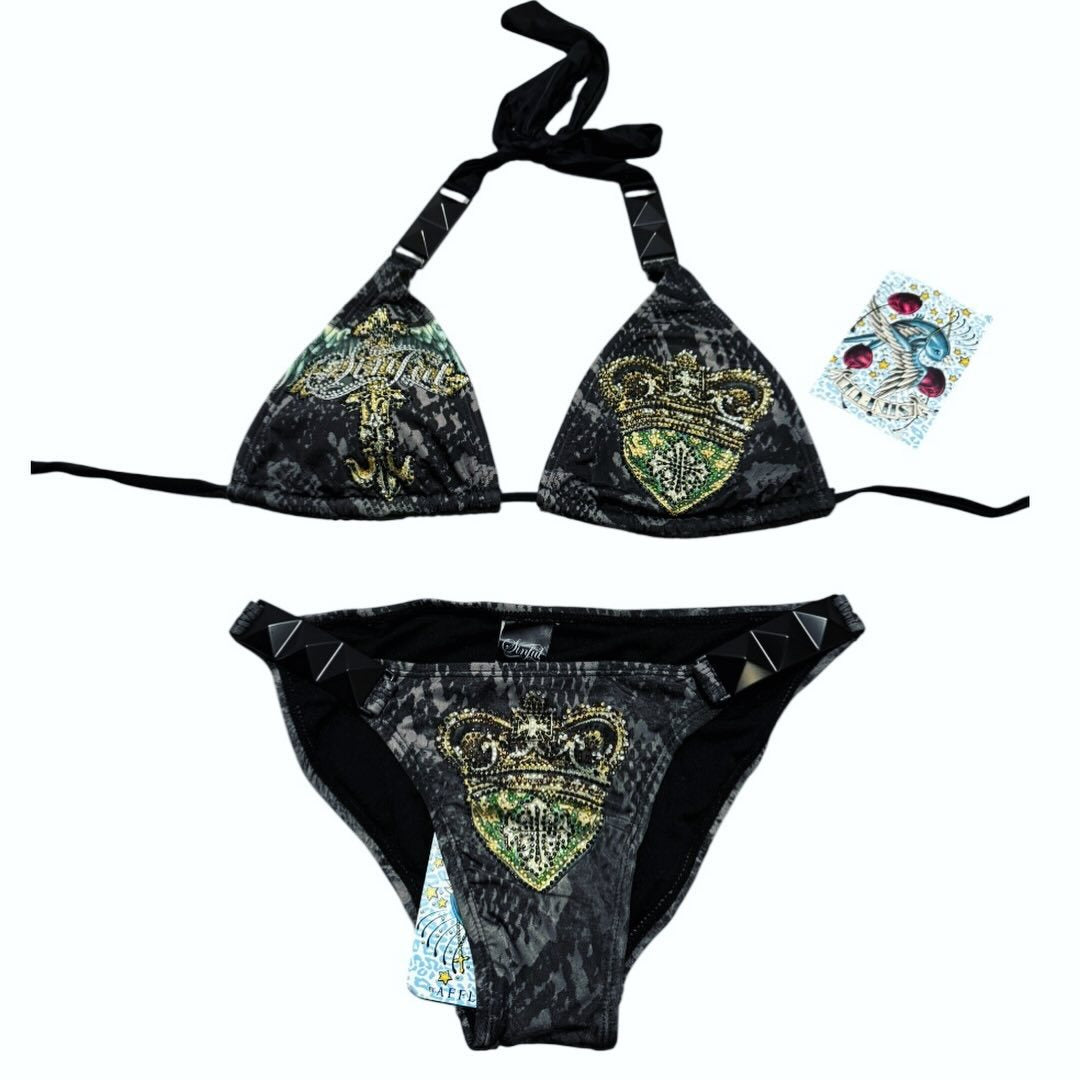 Damen Bikini-Set mit funkelndem Detail und außergewöhnlichem Design Drune