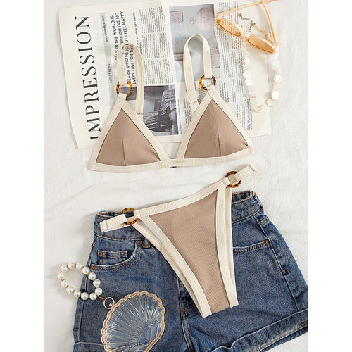 Damen Triangel-Bikini mit eleganten Riemen und aufwendigem Design Drune