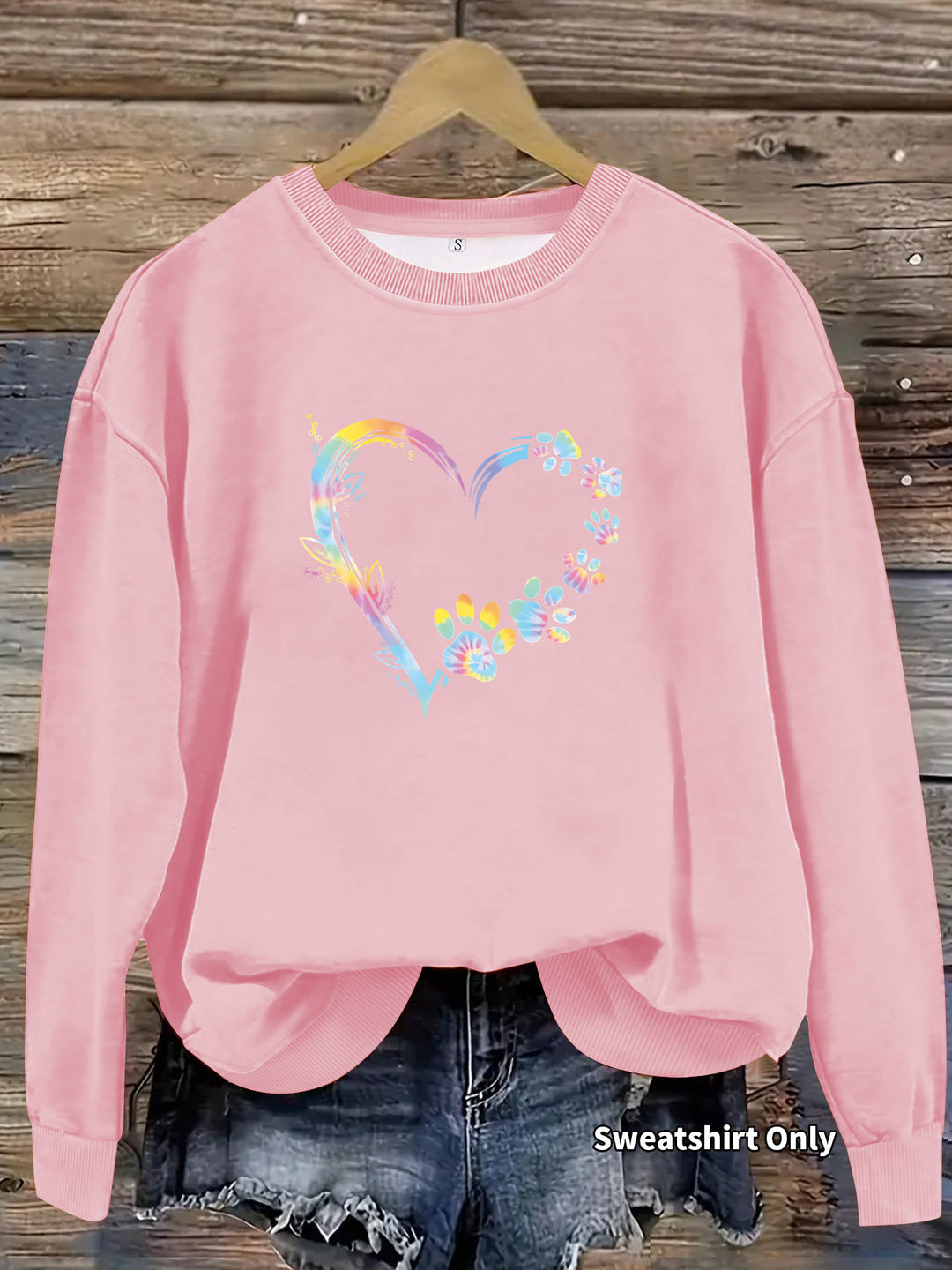 Damen Sweatshirt mit floralem Herzdesign und bequemer Passform Drune