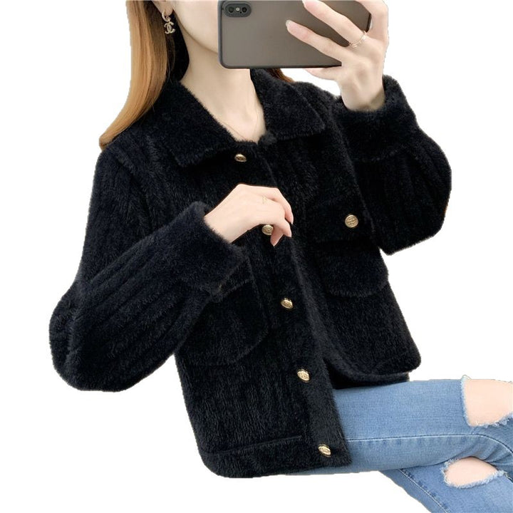Damen kuschelige Strickjacke mit aufwendigen Knopfdetails und praktischen Taschen Drune