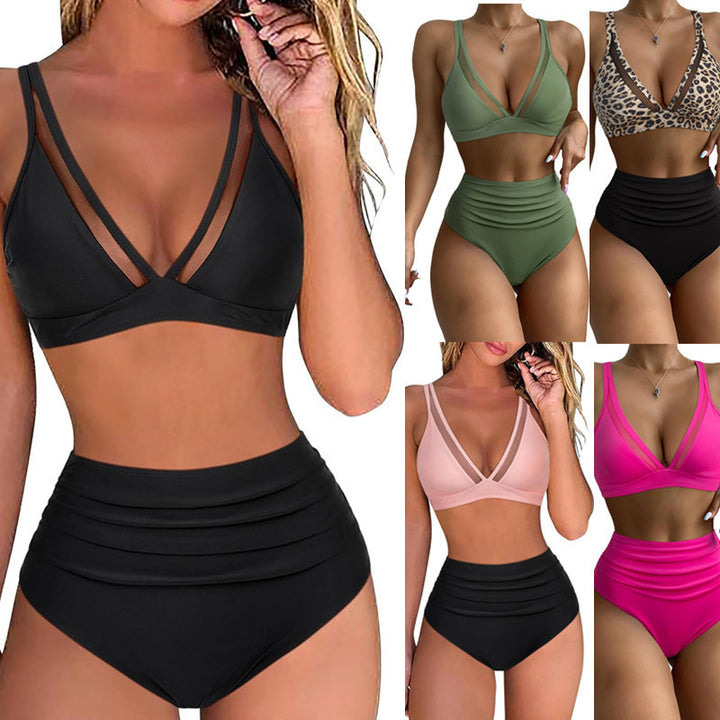 Damen Bikini-Set mit modischem Animalprint und Bicolor-Design Drune