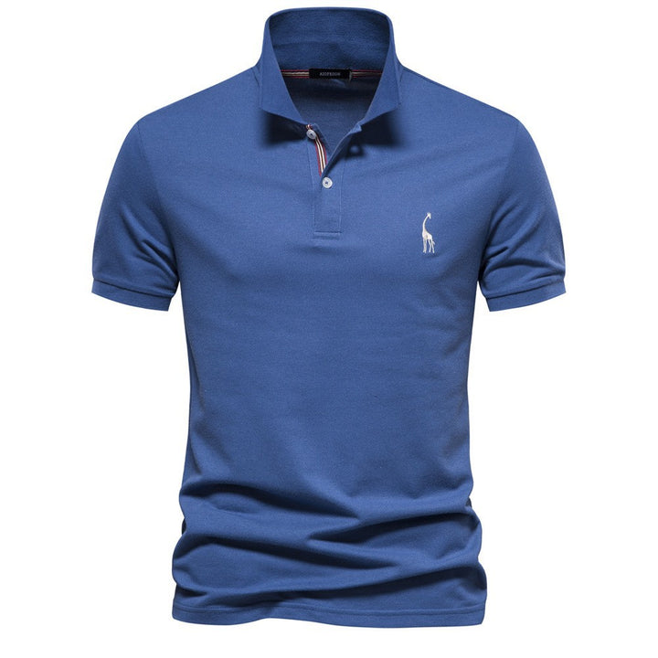 Herren Poloshirt aus atmungsaktiver Piqué-Baumwolle mit elegantem Stehkragen Drune