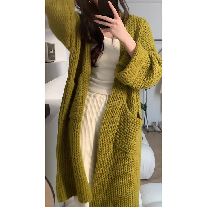 Damen Grobstrick-Cardigan mit offenen Taschen und lässiger Passform Drune
