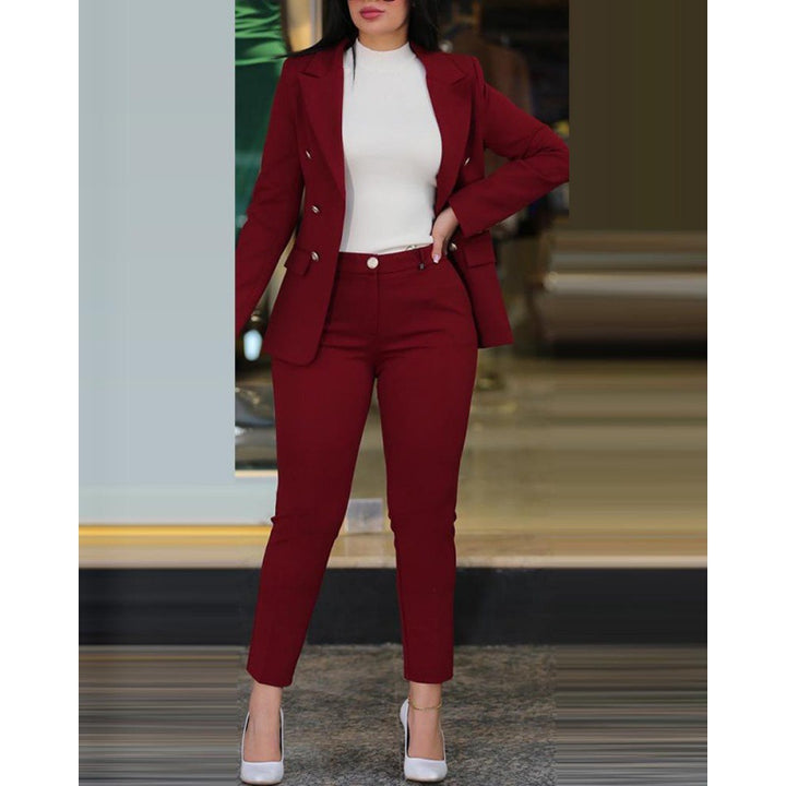 Damen Eleganter und stilvoller Blazer mit passender Hose Drune