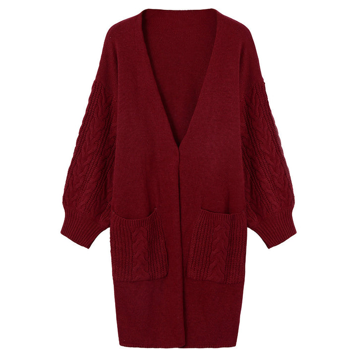 Damen gemütliche Strickjacke mit Taschen Drune