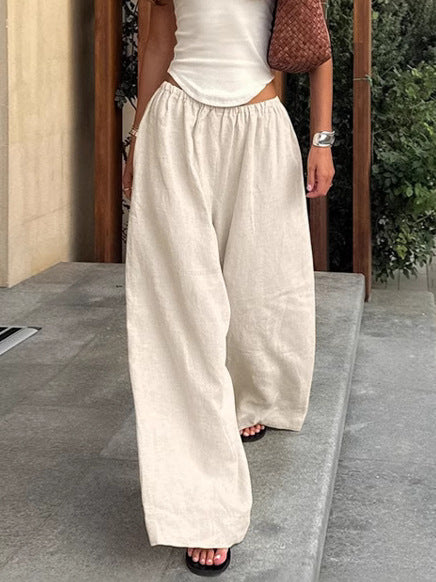 Damen Weite Leinenhose Drune