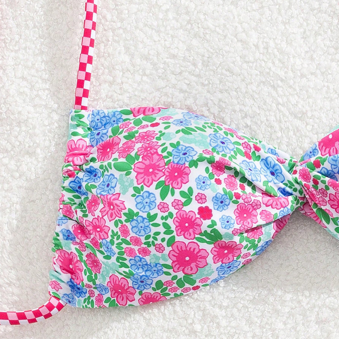 Damen Floral Bikini mit verstellbaren Bindegurten Drune