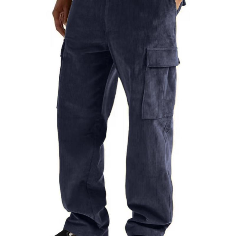 Herren nan Cord-Cargo-Jogginghose mit elastischem Bund, Kordelzug und aufgesetzten Klappentaschen Drune