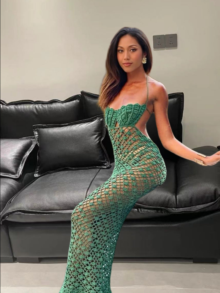 Damen Häkelstrandkleid mit verführerischem Off-Shoulder Design und luftigen Details Drune