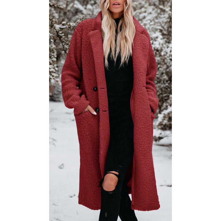 Damen Oversized Teddy-Mantel mit Knopfverschluss und praktischen Taschen Drune