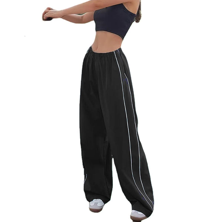 Damen Weite Satin-Hosen mit elastischem Bund Drune