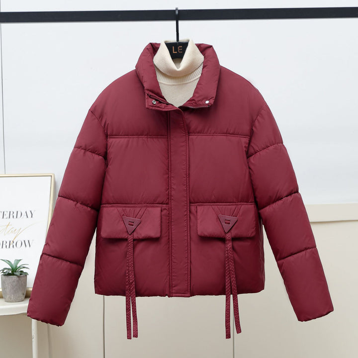 Damen gesteppte Übergangsjacke mit hohem Kragen und modernen praktischen Taschen Drune