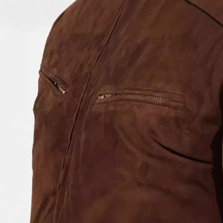 Herren Wildlederjacke im modernen Design mit praktischen Taschen Drune