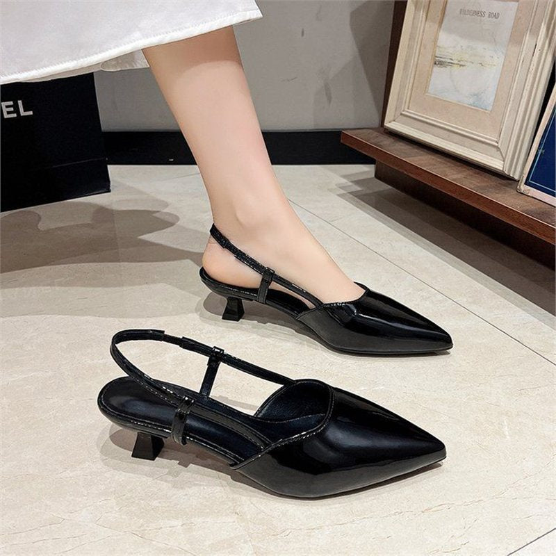 Damen spitze Slingback Ballerinas mit eleganter Schnalle Drune