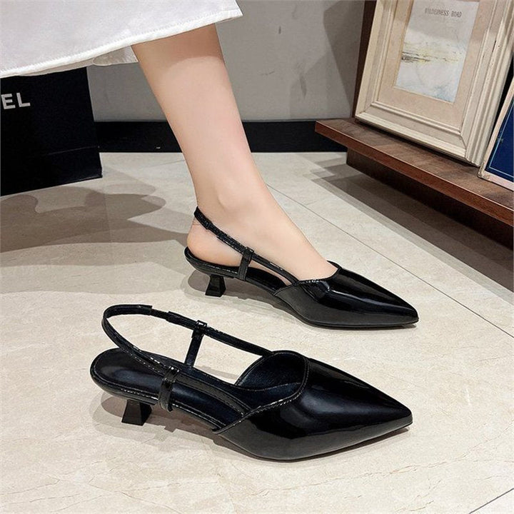 Damen spitze Slingback Ballerinas mit eleganter Schnalle Drune