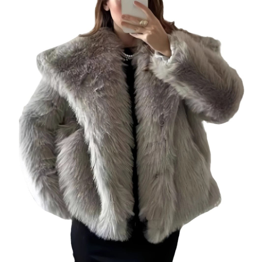 Damen kuschelige Pelzjacke Drune