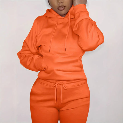 Damen nan figurbetontes Hoodie-und Taillenrock-Set mit Kängurutasche und Tunnelzug Drune